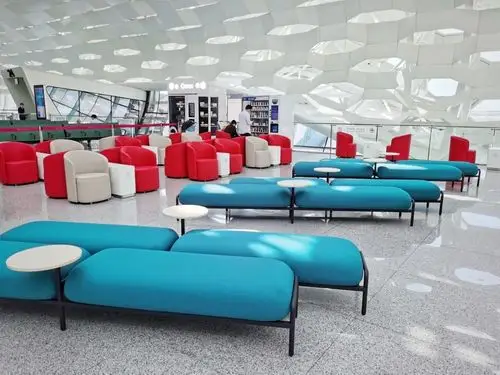 Train station lounge seating upholstery