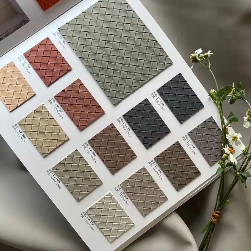 Luxury woven PU leather sample collection