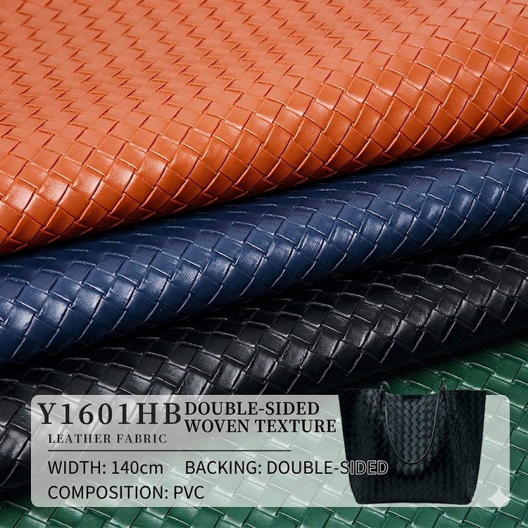 Double-sided Woven Grain Eco-friendly PVC Synthetic Leather