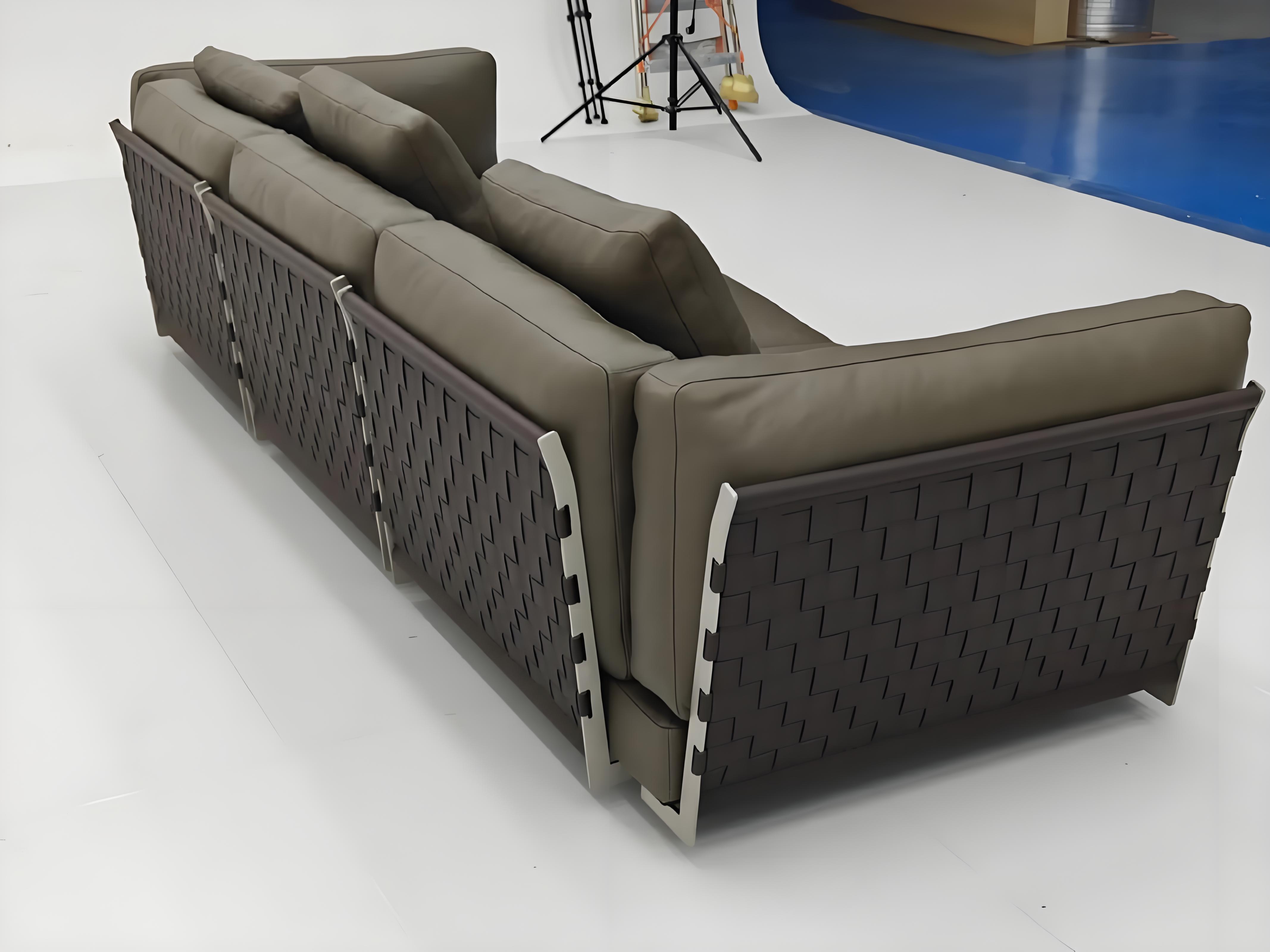 Durable woven leather upholstery for luxury office furniture